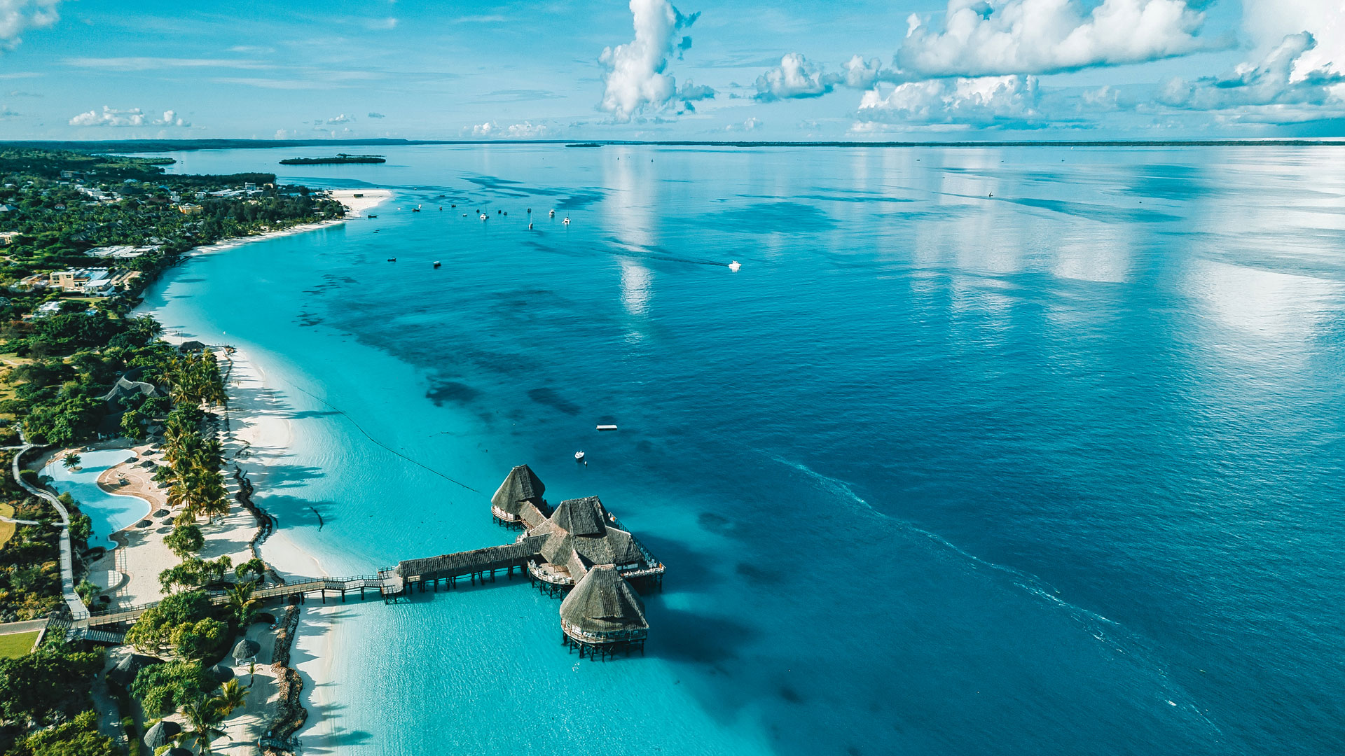 aerial view of zanzibar island